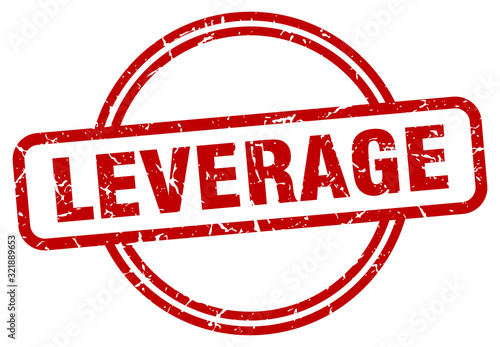 leverage stamp. leverage round vintage grunge sign. leverage