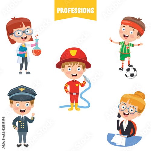 Cartoon Characters Of Different Professions