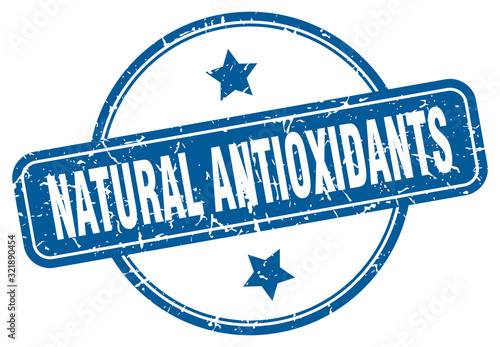 natural antioxidants stamp. natural antioxidants round vintage grunge sign. natural antioxidants