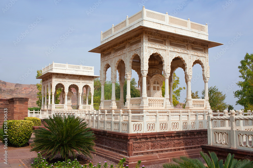 Ancient cenotaph at the Jaswant Thada palace in Jodhpur, Rajasthan state, India