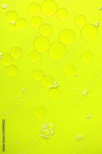 Green fluorescent background with bubbles