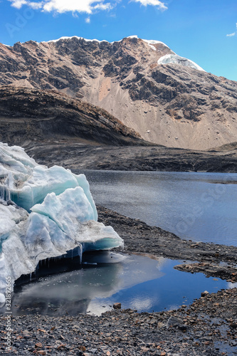 Pastoruri Glacier, at Huascaran National Park, Huaraz/Peru. Tropical glacier at 5200 meters above sea level photo