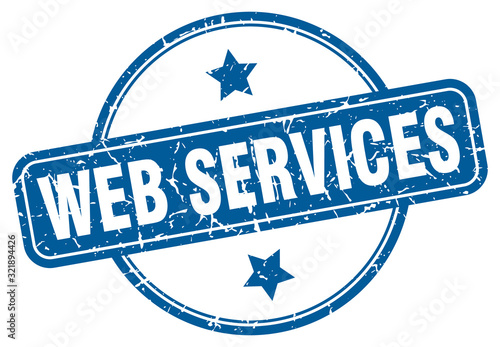 web services stamp. web services round vintage grunge sign. web services
