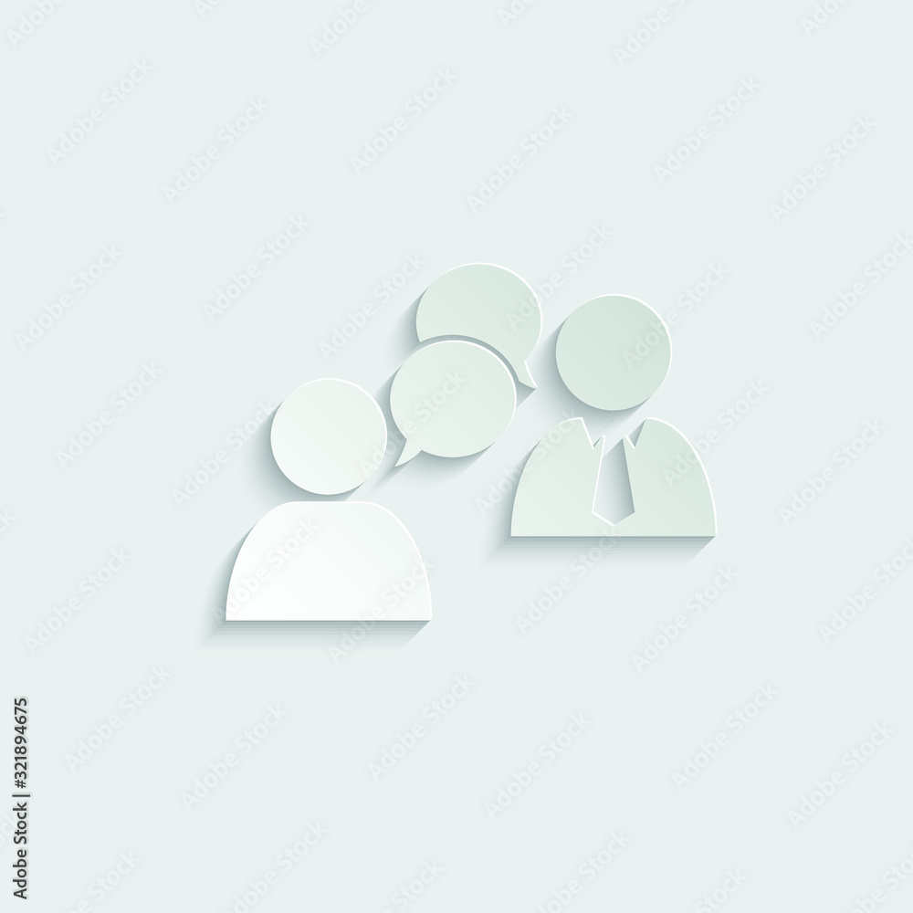 paper chat people - vector icon businessman icon paper chat people - vector icon businessman icon