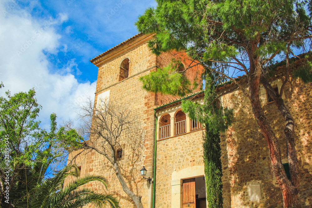 view over Deia town at the west coast of Mallorca, Spain