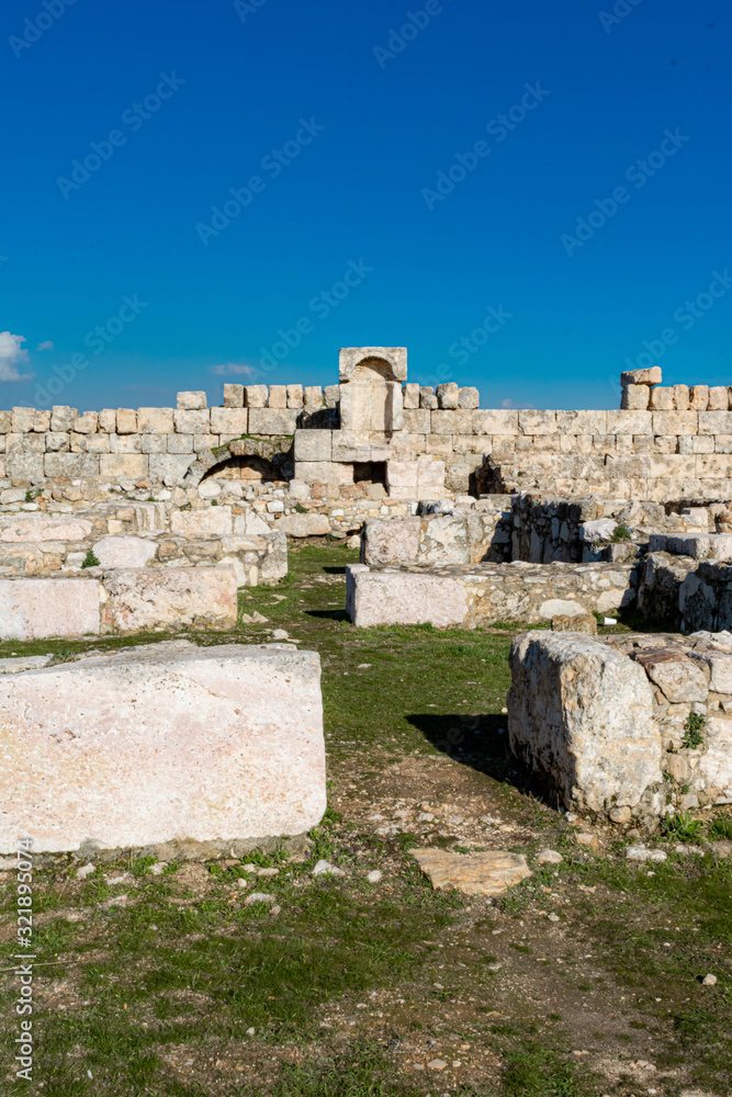Temple of Hercules in Amman Citadel, Amman, Jordan,The Amman Citadel is a historical, Ummayad Palace, Citadel Hill of Amman, Roman theater