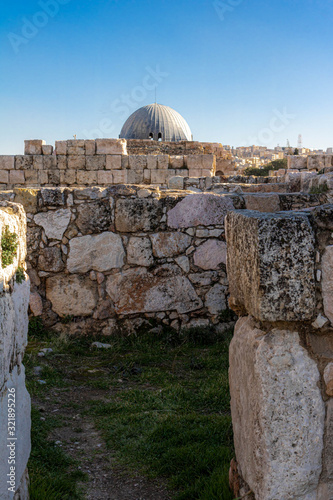 Temple of Hercules in Amman Citadel, Amman, Jordan,The Amman Citadel is a historical, Ummayad Palace, Citadel Hill of Amman, Roman theater photo