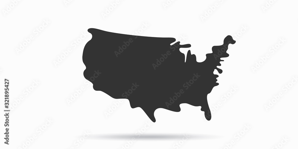 Fototapeta Kreskówka mapy Stanów Zjednoczonych Ameryki ilustracji wektorowych