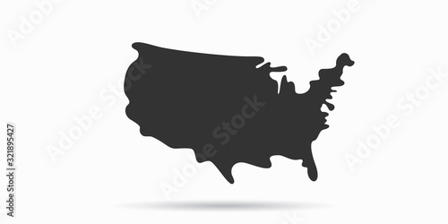 Cartoon Maps Of United States Of America Vector Illustration