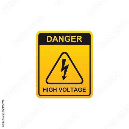 danger high voltage signs isolated on white background. Vector illustration