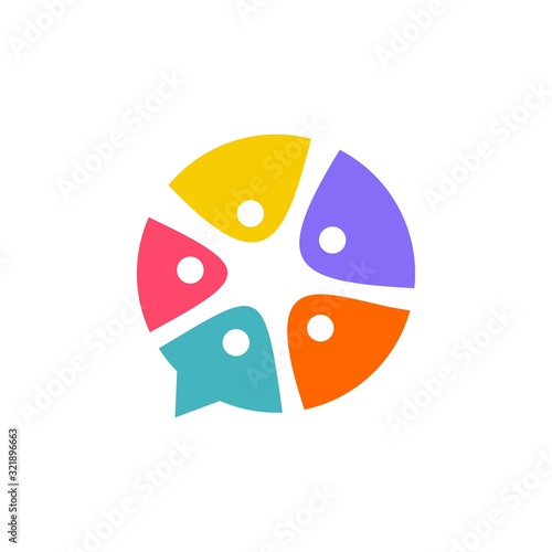 people family together human unity chat bubble logo vector icon