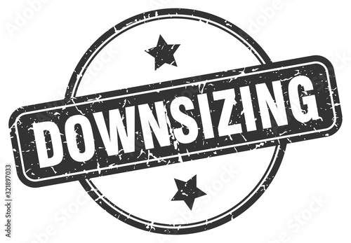 downsizing stamp. downsizing round vintage grunge sign. downsizing