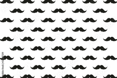 Seamless pattern with retro mustache, isolated vector doodle wallpaper background, vector Illustration