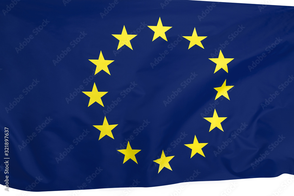 Europe union flag of silk with copyspace for your text or images. Europe union flag of silk with copyspace for your text or images.