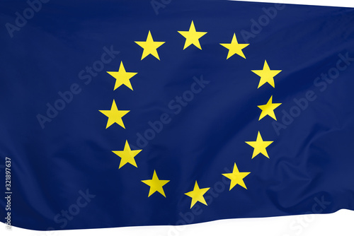 Europe union flag of silk with copyspace for your text or images.