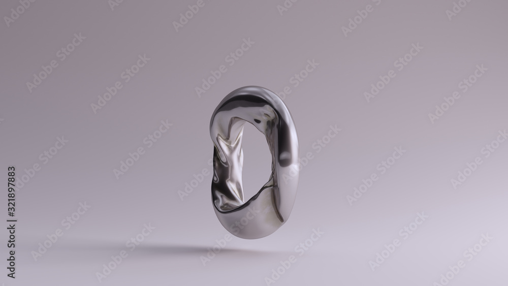 Naklejka premium Silver Torus Crushed Sculpture 3d illustration 3d render 