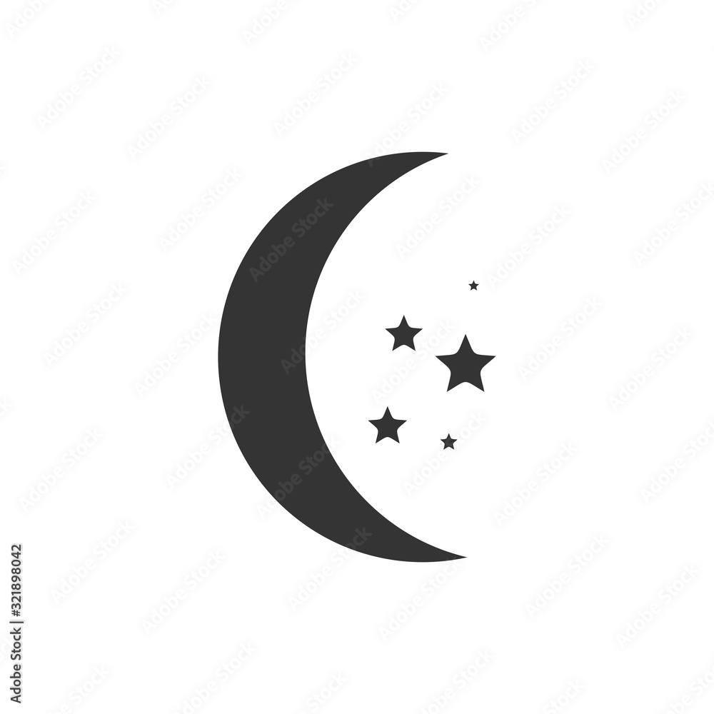 Moon and stars vector icon Moon and stars vector icon