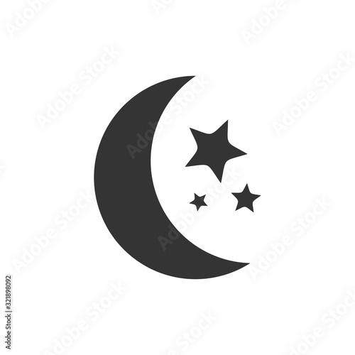 Moon and stars vector icon