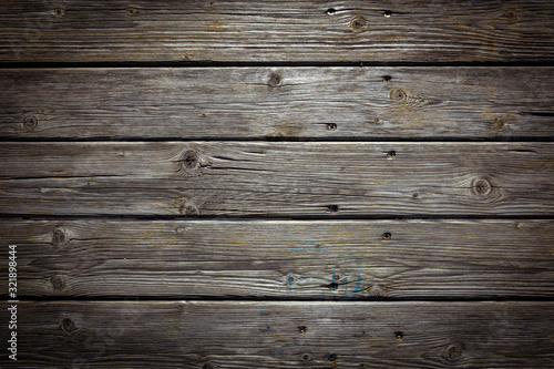 Wallpaper Mural Dark wooden background texture. Old fence panels with natural patterns. Torontodigital.ca