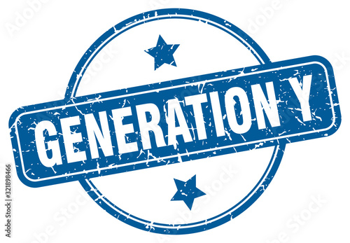 generation y stamp. generation y round vintage grunge sign. generation y