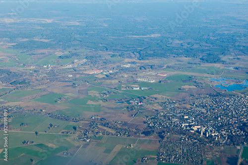 The view from the plane to the earth.