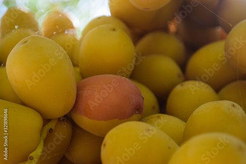 dates fruit sweet food healthy fresh in yellow color