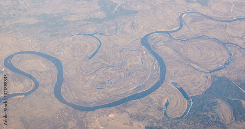 The view from the plane to the earth.