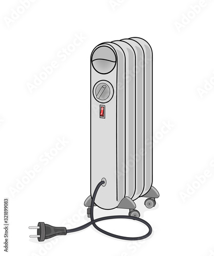 picture of a heating radiator. space heating. heat for home and apartment. vector illustration.