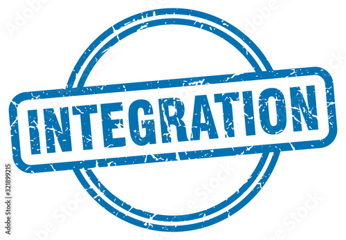 integration stamp. integration round vintage grunge sign. integration