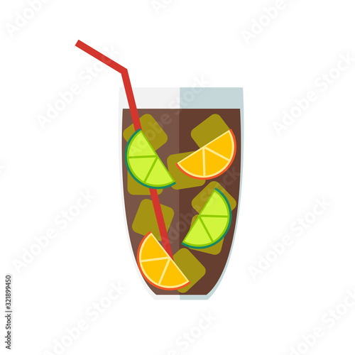 Long island cocktail. Cuba Libre.