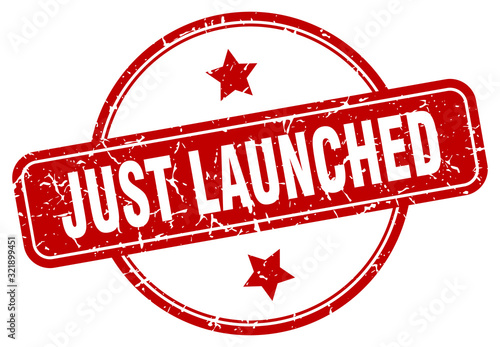 just launched stamp. just launched round vintage grunge sign. just launched