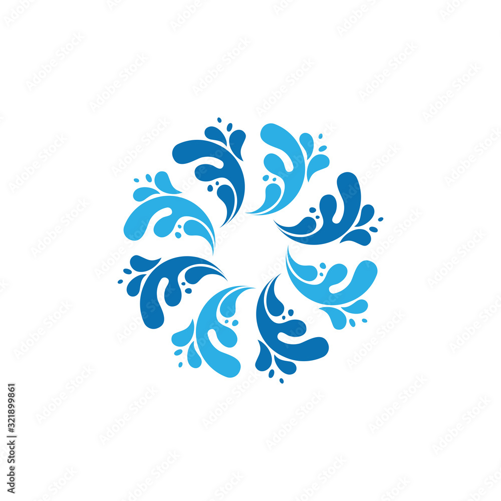 water splash logo, vector icon Illustration