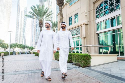 Canvas Print Two men with kandora in Dubai