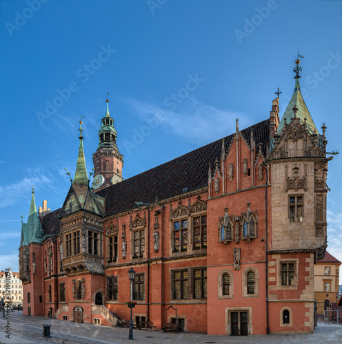 Town hall on Market square in Wroclaw Old Town.