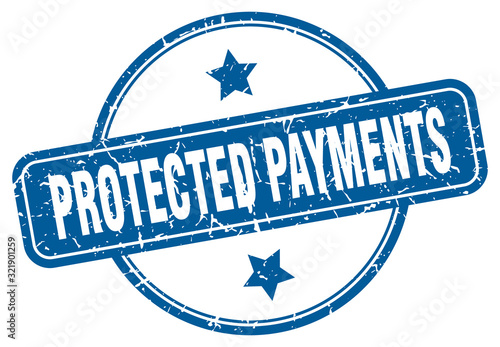 protected payments stamp. protected payments round vintage grunge sign. protected payments