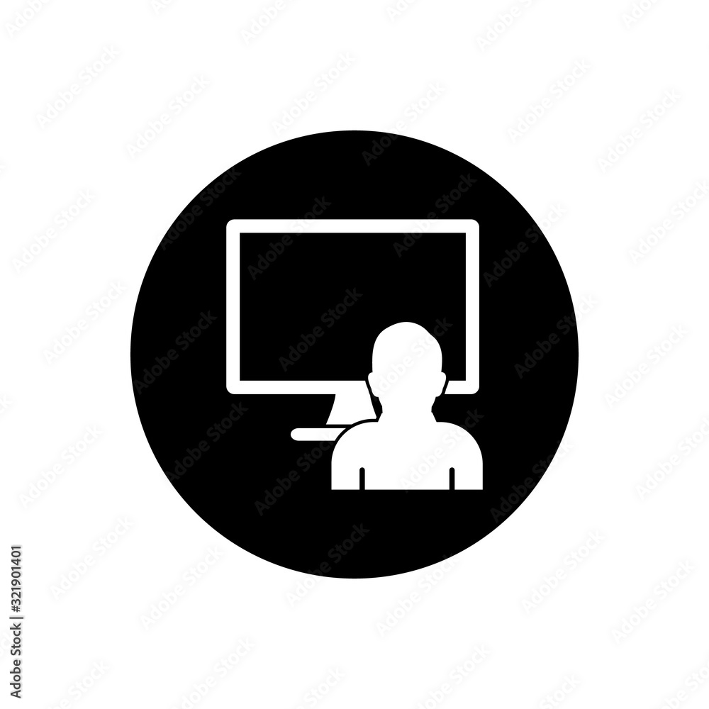 Computer user Icon. Rounded Button style vector EPS. Computer user Icon. Rounded Button style vector EPS.