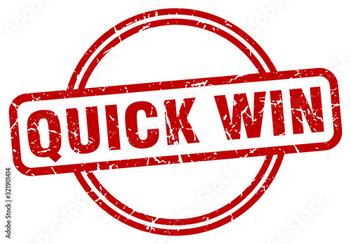 quick win stamp. quick win round vintage grunge sign. quick win