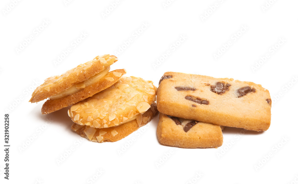 cookies with chocolate drops Isolated cookies with chocolate drops Isolated