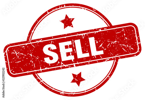 sell stamp. sell round vintage grunge sign. sell