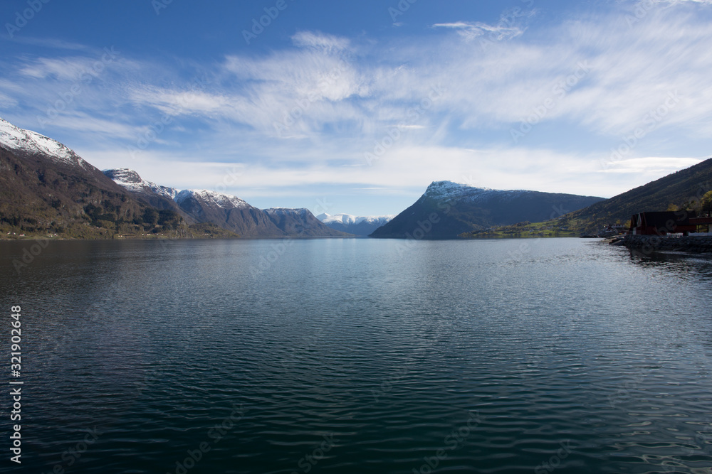 Lustrafjord with a view on mount molden.