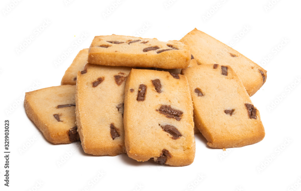 cookies with chocolate drops Isolated cookies with chocolate drops Isolated