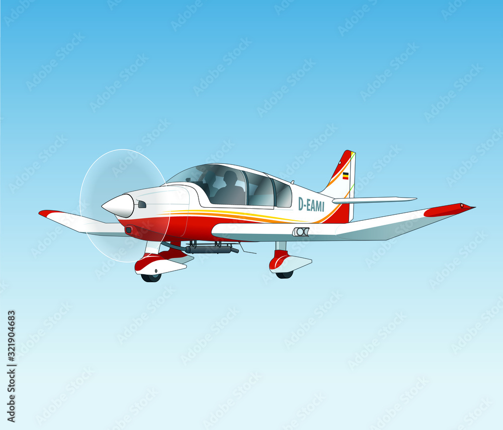 Modernes französisches Sportflugzeug in Holzbauweise Modernes französisches Sportflugzeug in Holzbauweise