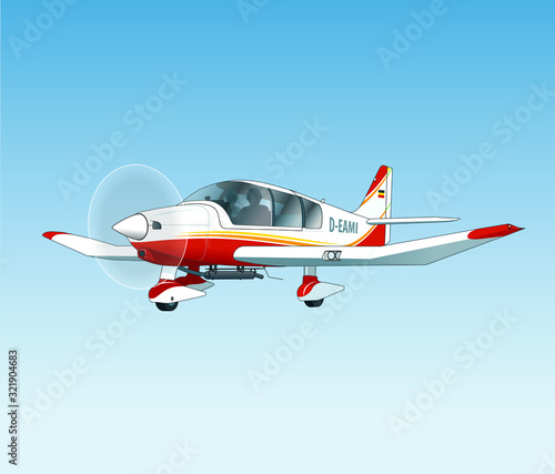 Modernes französisches Sportflugzeug in Holzbauweise