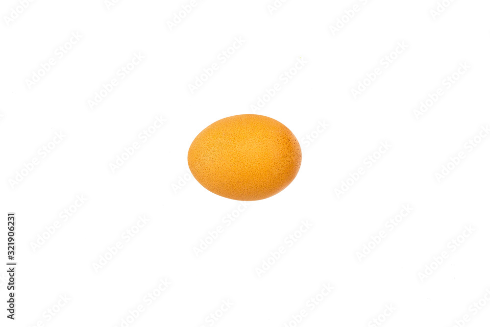 White and brown eggs on white ground White and brown eggs on white ground