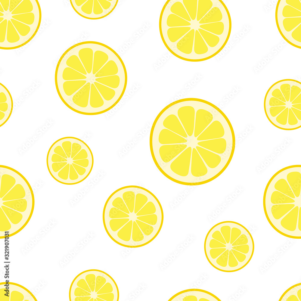 Seamless pattern lemon on a white background
