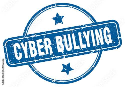 cyber bullying stamp. cyber bullying round vintage grunge sign. cyber bullying