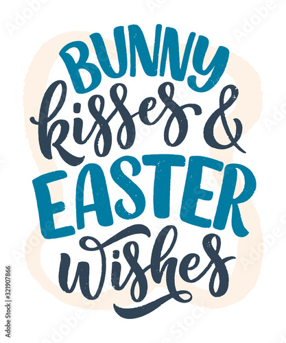 Calligraphy lettering slogan about Easter for flyer and print design. Vector illustration. Template banner  poster  greeting postcard.