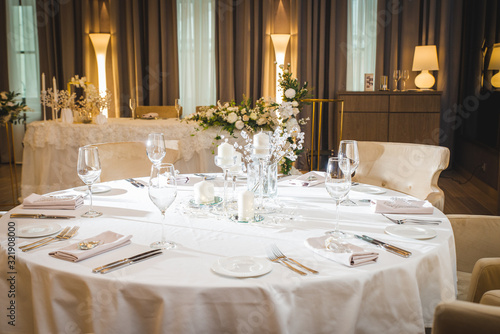 elegant decoration of table in a restaurant