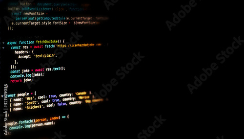 Bilde på lerret Programming code abstract technology background of software.
