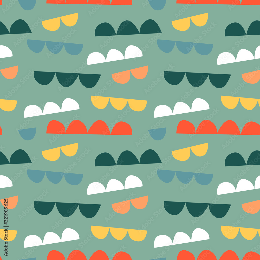 Trendy seamless pattern with graphic abstract geometric shapes. Avant-garde puzzle style. Geometric wallpaper for cover design. Trendy seamless pattern with graphic abstract geometric shapes. Avant-garde puzzle style. Geometric wallpaper for cover design.